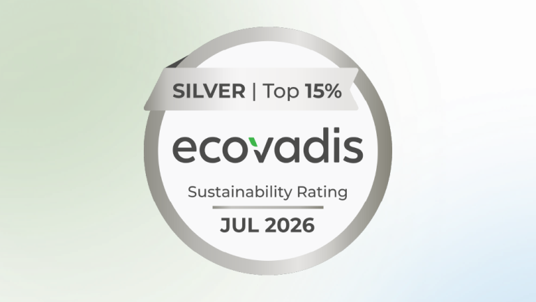 EcoVadis Bronze-Auszeichnung für Nachhaltigkeit, Platzierung unter den besten 35 % der Unternehmen.